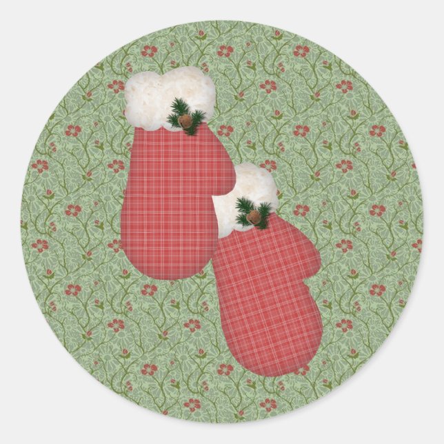 Red Mittens Winter Sticker (Vorderseite)