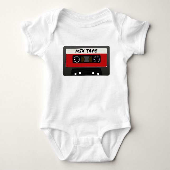 Red Mix Tape - 80er und 90er Retro Inspiriert Gesc Baby Strampler (Vorderseite)