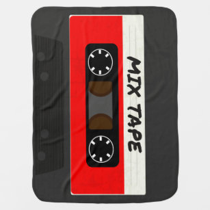 Red Mix Tape - 80er und 90er Retro Inspiriert Gesc Babydecke