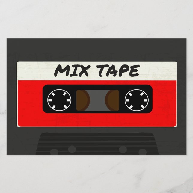 Red Mix Tape - 80er und 90er Retro Inspiriert Gesc Flyer (Vorne)
