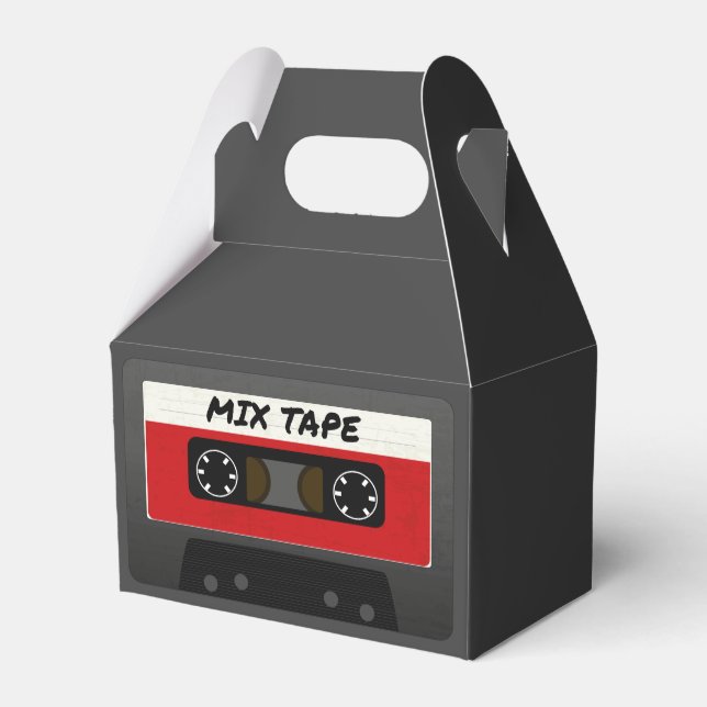 Red Mix Tape - 80er und 90er Retro Inspiriert Gesc Geschenkschachtel (Rückseite)
