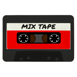 Red Mix Tape - 80er und 90er Retro Inspiriert Gesc Magnet
