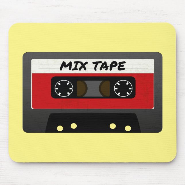 Red Mix Tape - 80er und 90er Retro Inspiriert Gesc Mousepad (Vorne)