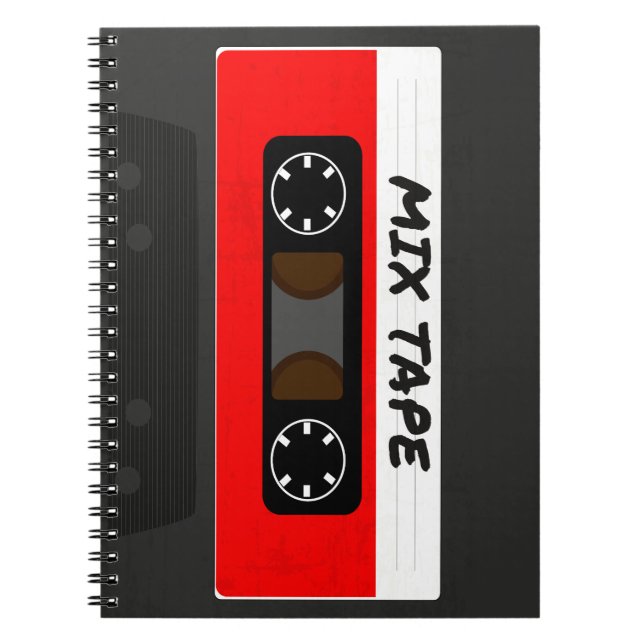 Red Mix Tape - 80er und 90er Retro Inspiriert Gesc Notizblock (Vorderseite)