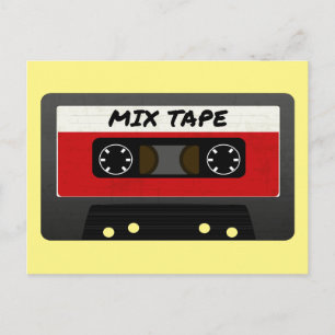 Red Mix Tape - 80er und 90er Retro Inspiriert Gesc Postkarte