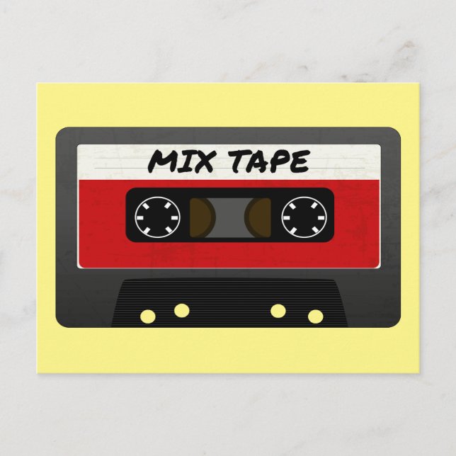 Red Mix Tape - 80er und 90er Retro Inspiriert Gesc Postkarte (Vorderseite)