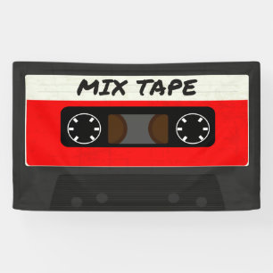 Red Mix Tape - 80er und 90s Retro  Geschenk Banner