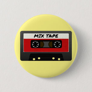 Red Mix Tape - 80er und 90s Retro  Geschenk Button