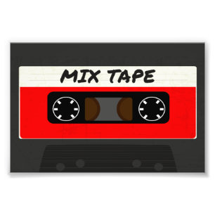 Red Mix Tape - 80er und 90s Retro  Geschenk Fotodruck