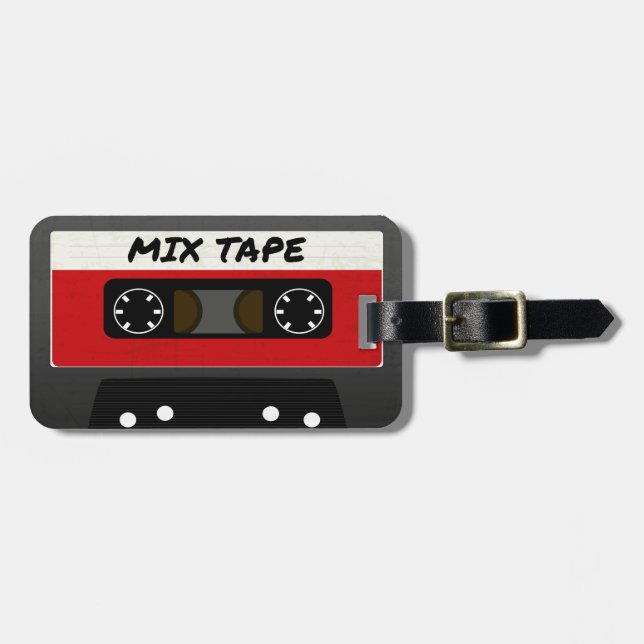 Red Mix Tape - 80er und 90s Retro  Geschenk Gepäckanhänger (Vorderseite horizontal)