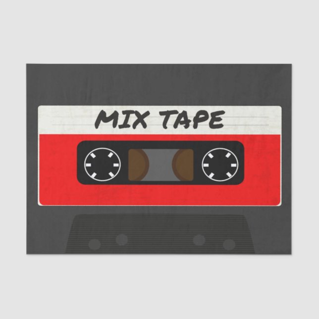 Red Mix Tape - 80er und 90s Retro  Geschenk Seidenpapier (Vorderseite)