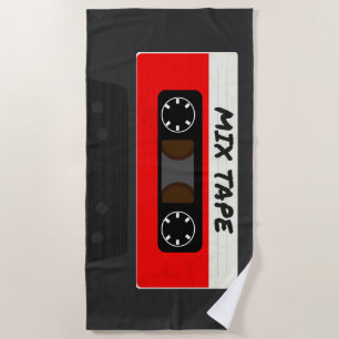 Red Mix Tape - 80er und 90s Retro  Geschenk Strandtuch