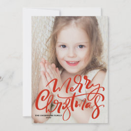 Red Modern Calligraphy Foto Frohe Weihnachten