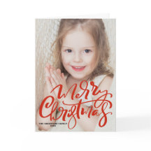 Red Modern Calligraphy Foto Frohe Weihnachten