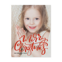 Red Modern Calligraphy Frohe Weihnachten Foto