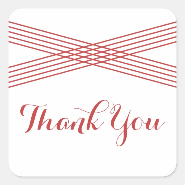 Red Modern Deko Danke Stickers (Vorderseite)