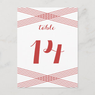 Red Modern Deko Table Postcard Postkarte