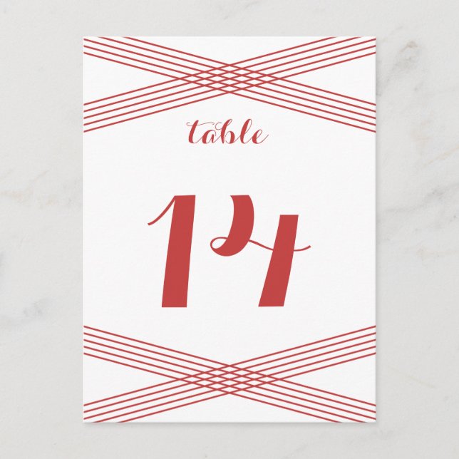 Red Modern Deko Table Postcard Postkarte (Vorderseite)