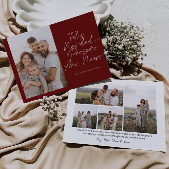 Red Modern Feliz Navidad Script Weihnachten (Von Creator hochgeladen)