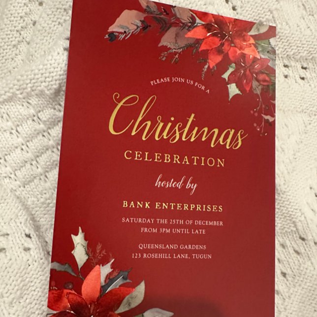 Red Modern Festivals Corporate Weihnachten Party G Folieneinladung (Von Creator hochgeladen)