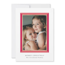 Red Modern Frame Weihnachtsfotokarte