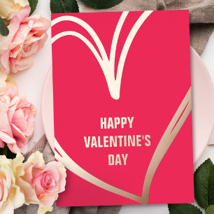 Red Modern Gold Foil Valentine's Day Foto Card Folieneinladung