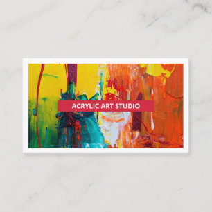 Red Modern Name Artiwork Artist Art Studio Visitenkarte