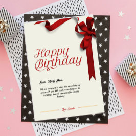 Red Modern Simple Happday Card Feiertagskarte