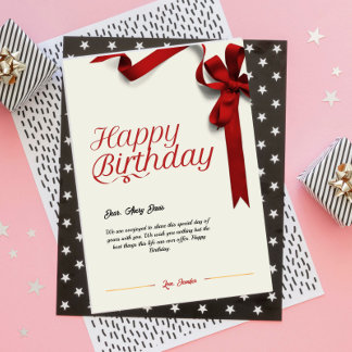Red Modern Simple Happday Card Feiertagskarte