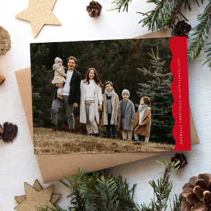 Red Modern Simple Wavy Two Foto Weihnachten