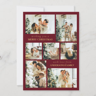 Red Modern Typografy Foto Collage Weihnachten