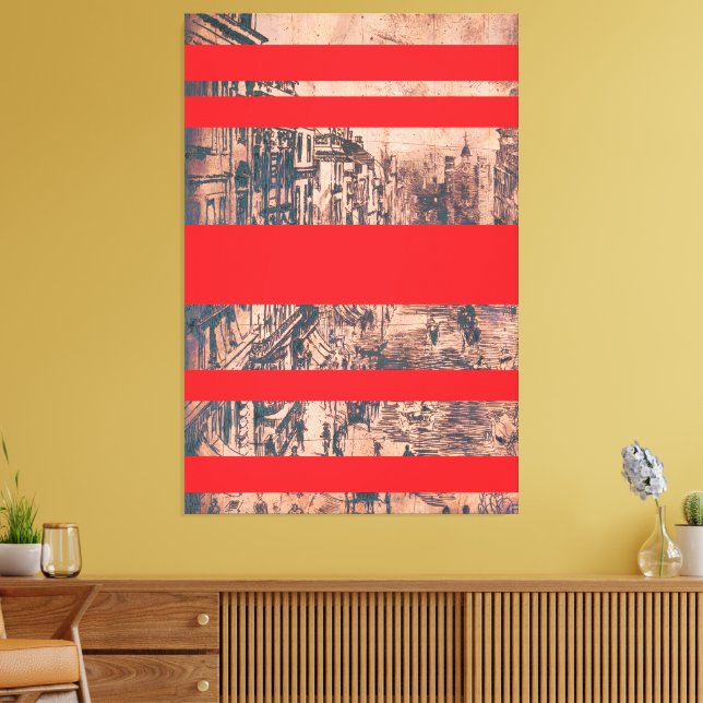 Red Modernised Version von St. James's Street Leinwanddruck (Insitu (Wohnzimmer))