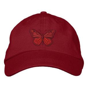 Red Monarch Butterfly Bestickte Kappe