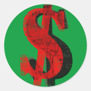 Red Money Runder Aufkleber