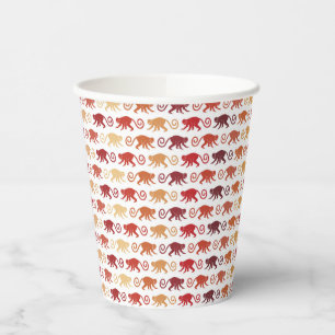 Red Monkeys Pattern Pappbecher