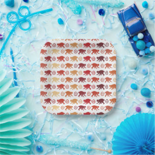 Red Monkeys Pattern Pappteller