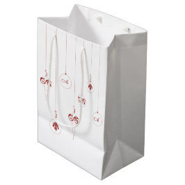 Red Monogram Bauble Christmas Ornaments Geschenkta Mittlere Geschenktüte
