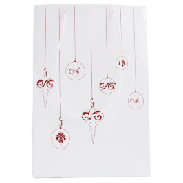 Red Monogram Bauble Christmas Ornaments Geschenkta Mittlere Geschenktüte