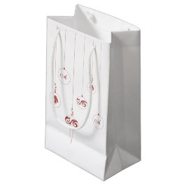 Red Monogram Bauble Hanging Ornament Gift Bag Kleine Geschenktüte