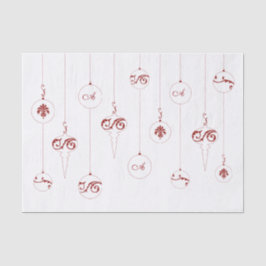Red Monogram Bauble Hanging Ornaments Weihnachten Seidenpapier