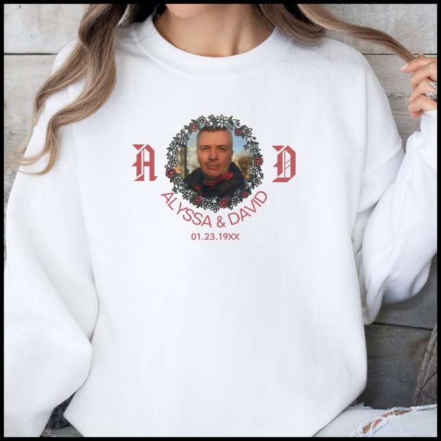 Red Monogram Couples Wedding Anniversary Ehefrau Sweatshirt (Von Creator hochgeladen)