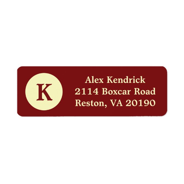 Red Monogram Dot Address Labels (Vorne)