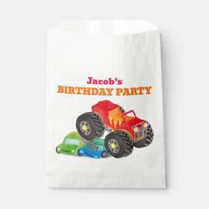 Red Monster Truck Birthday Party - Farbe Geschenktütchen