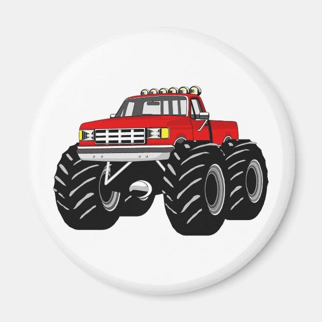RED MONSTER TRUCK MAGNET (Vorne)