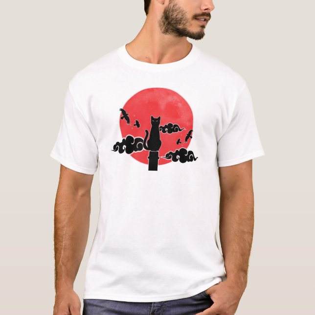 Red Moon Ninja Cat Tee (Vorderseite)