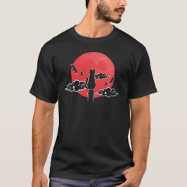 Red Moon Ninja Cat Tee Dark Version