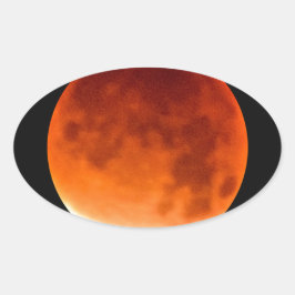 Red Moon Risiing Ovaler Aufkleber