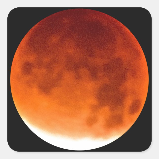 Red Moon Risiing Quadratischer Aufkleber (Vorderseite)