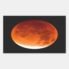 Red Moon Risiing Rechteckiger Aufkleber