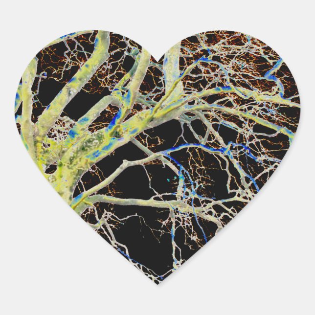 Red Moon Rising Herz-Aufkleber (Vorderseite)